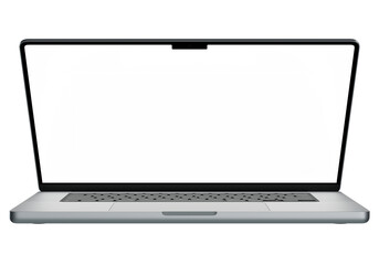isolated laptop mockup with white blank screen. Super high resolution 4K 8K...