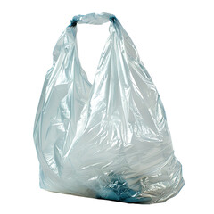 Empty plastic bag translucent white background