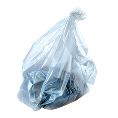 Crumpled plastic bag filled with dark objects waste disposal recycling