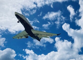 Airplane in Flight – Soaring Through Blue Sky