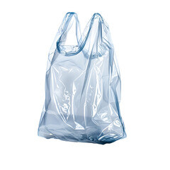 A translucent plastic shopping bag on black background
