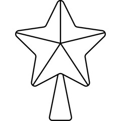 Fototapeta premium Golden Christmas Star Flat Vector Illustration