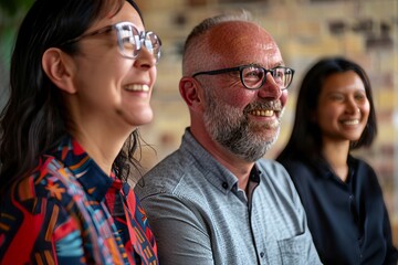 Portrait of a smiling senior man and woman standing in a cafe