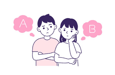 ABの２択で悩む若い夫婦
