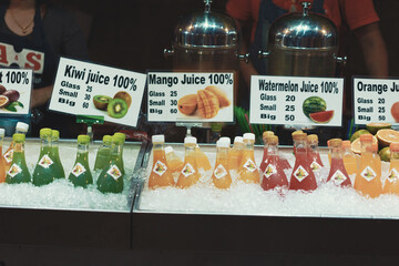 Fresh Fruit Juice Stall Display