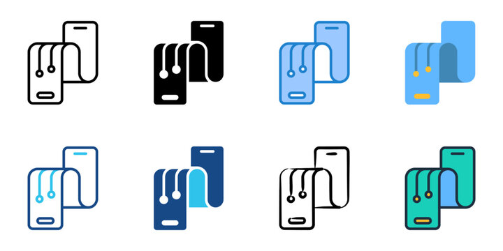 Flexible Electronics icon set multiple style collection