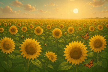Obraz premium Vast Sunflower Plains