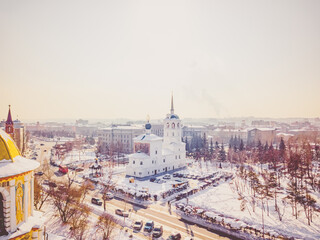 City Architecture in Winter Snowscape