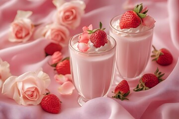 Delightful strawberry milkshake recipe cozy kitchen photography & pink decor sweet treats