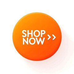 Shop now call-to-action orange circular button icon