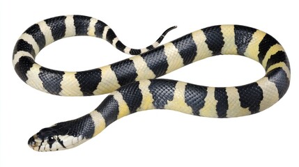 Naklejka premium Striped snake on white background