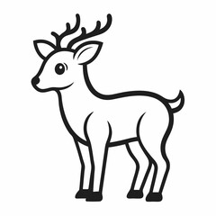 Caribou on white background 