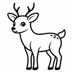 Caribou on white background 