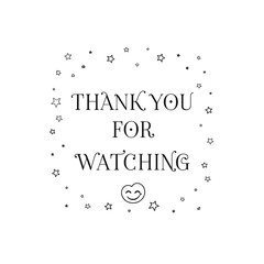Thank you for watching text decorative flat illustration
