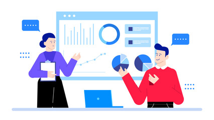 Business presentation featuring various charts and graphs for corporate meetings and financial reports. Ideal for professional presentations and data analysis.