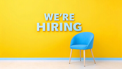 We’re Hiring Message Displayed as 3D Job Opportunity Alert – Modern Recruitment and Business Concept, Generative AI