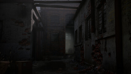 Obraz premium 工場の暗い通路