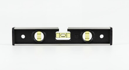 Black spirit level on white background