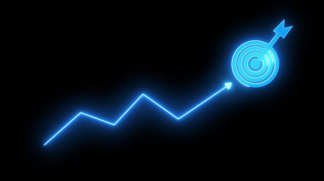 Excellent financial status of corporate business rise up . Business growth concept in allusive graph chart showing marketing sales profit increasing to future target. Animated Financial Growth Graph.