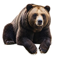 Fototapeta premium A realistic bear in a white background and a thoroughbred bear standing against a white background