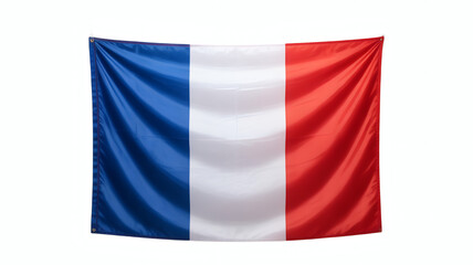 Obraz premium the French national flag, clearly displaying its vibrant blue, white, and red vertical stripes on a white background