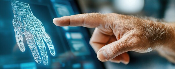 Futuristic digital interface with intelligence and advanced data visualization technology for cutting edge innovation and scientific research