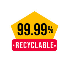 99.99% recyclable file png eco product tag png green label board png