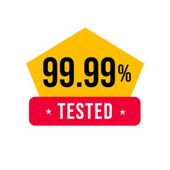 99.99% tested label png secure chalkboard badge png verified icon tag png