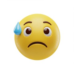 Fototapeta premium 3d rendered anxious emoticon isolated on white background