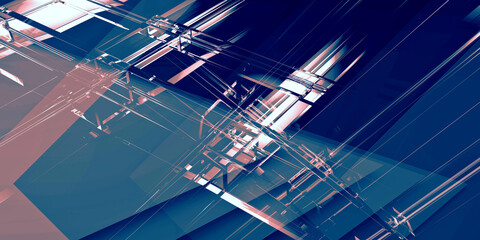 Digital Cybernetic Blue and Pink Abstract Background
