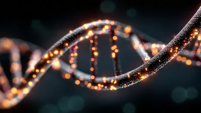 Glowing DNA Double Helix:  A Microscopic Marvel of Genetic Code