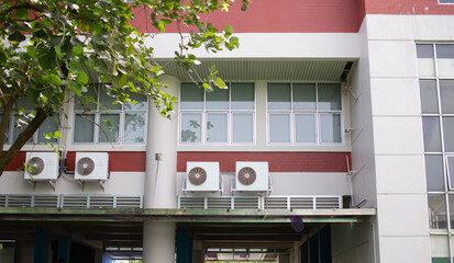 Air conditioner installed outside the building
