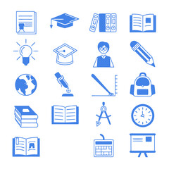 Education Icon Set: A collection of intricately designed icons symbolizing education, learning, and academic pursuit, perfect for educational resources and designs.