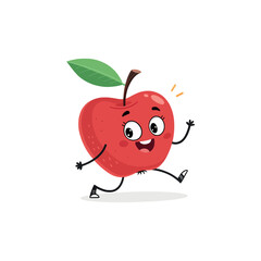 Happy Apple Mascot: A delightful cartoon apple character, radiating joy and energy as it springs to life, showcasing the vibrancy of healthy eating.