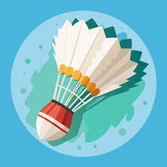Colorful Cartoon Illustration of a Badminton Shuttlecock