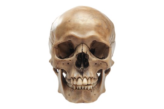 human skull isolated on a transparent background
