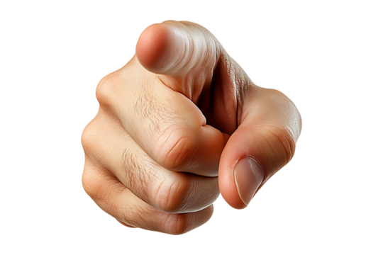 Hand Pointing isolated on a transparent background
