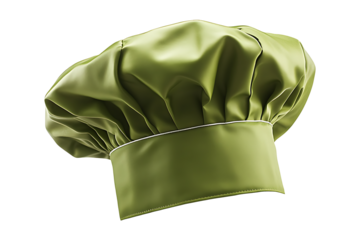 green chefs hat isolated on a transparent background