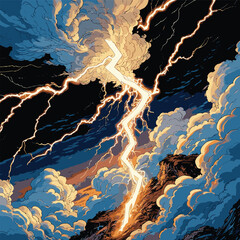 lightning vector image with contrasting colors