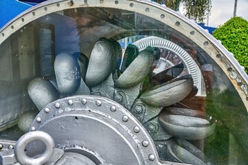 First hydroelectric generator in Ambato, Ecuador, operated from 1914 to 1993 showcasing intricate...