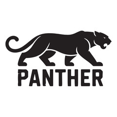 Black panther silhouette logo design