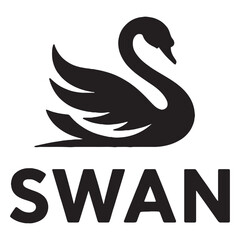Elegant swan silhouette logo design