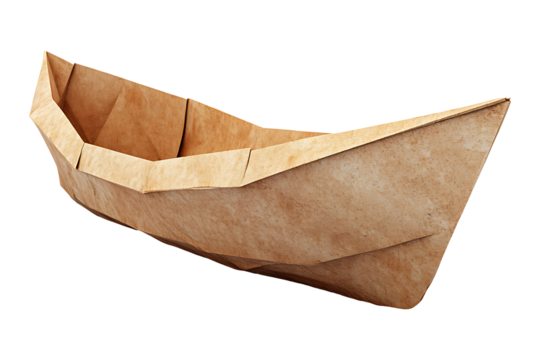 Paper Boat isolated on a transparent background - Powered by Adobe
