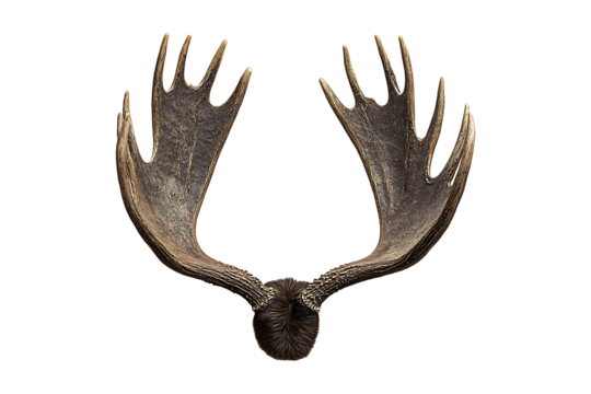 Moose antlers isolated on a transparent background