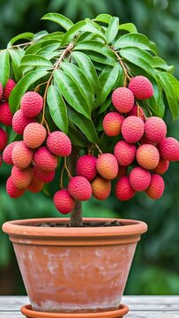 Asian lychee fruit in tree
