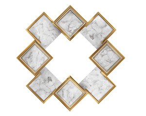 golden frames with marble pattern arrangement