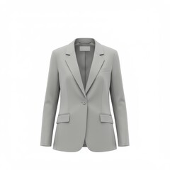 Grey blazer isolated on white background for fashion and apparel use