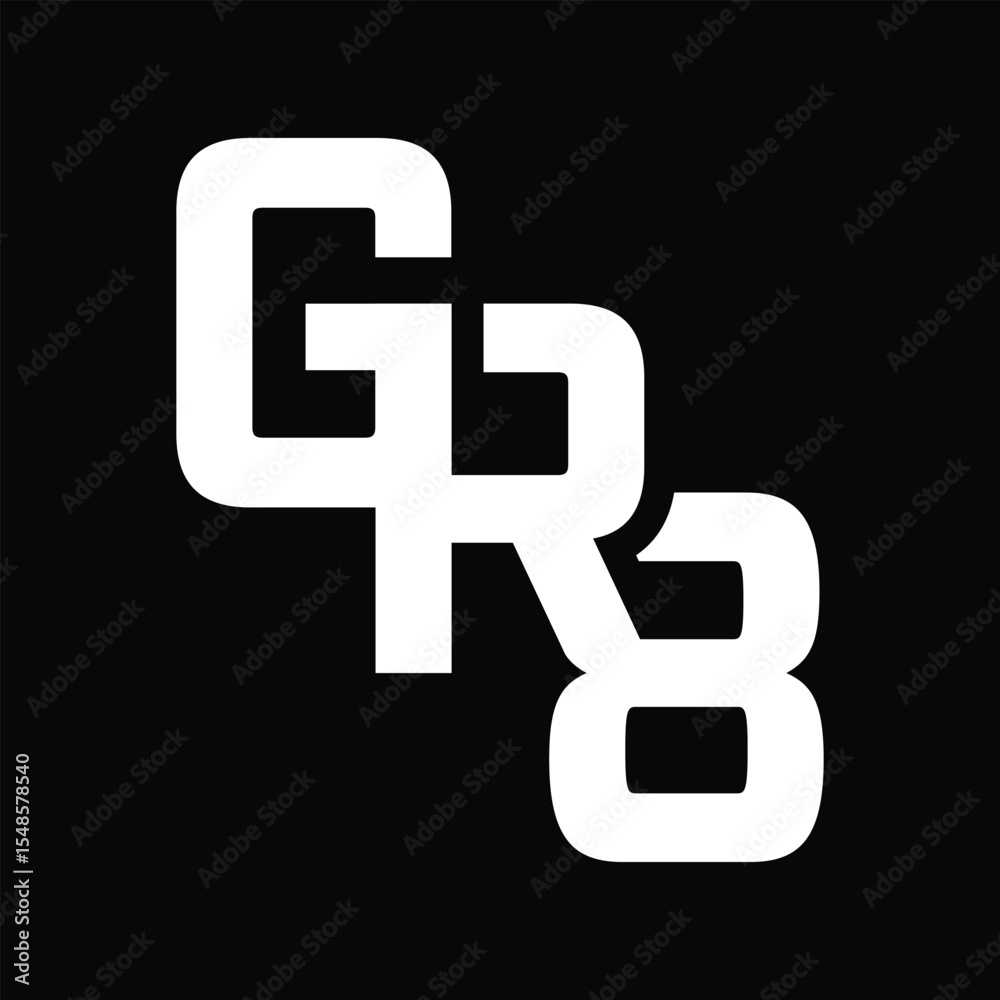 Fototapete the image shows a flat monogram logo design of an initial letter gr8 in white color that looks clean