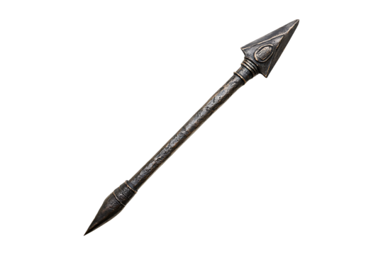 Long spear isolated on a transparent background