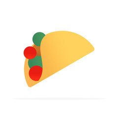 Taco icon, colored flat vector. Modern and minimalist design.